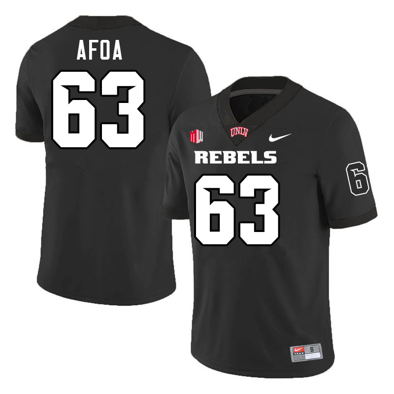 #63 Alekai Afoa UNLV Rebels College Football Jersey Stitched-Black